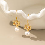 STMG Pearl Snowflake Dangle Earrings