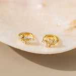 STMG Olive Leaf Hoops in gold