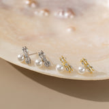 STMG Pearl on Bowknot Stud Earrings in 2 colours