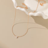 STMG Minimalist CZ Diamond Necklace in rose gold