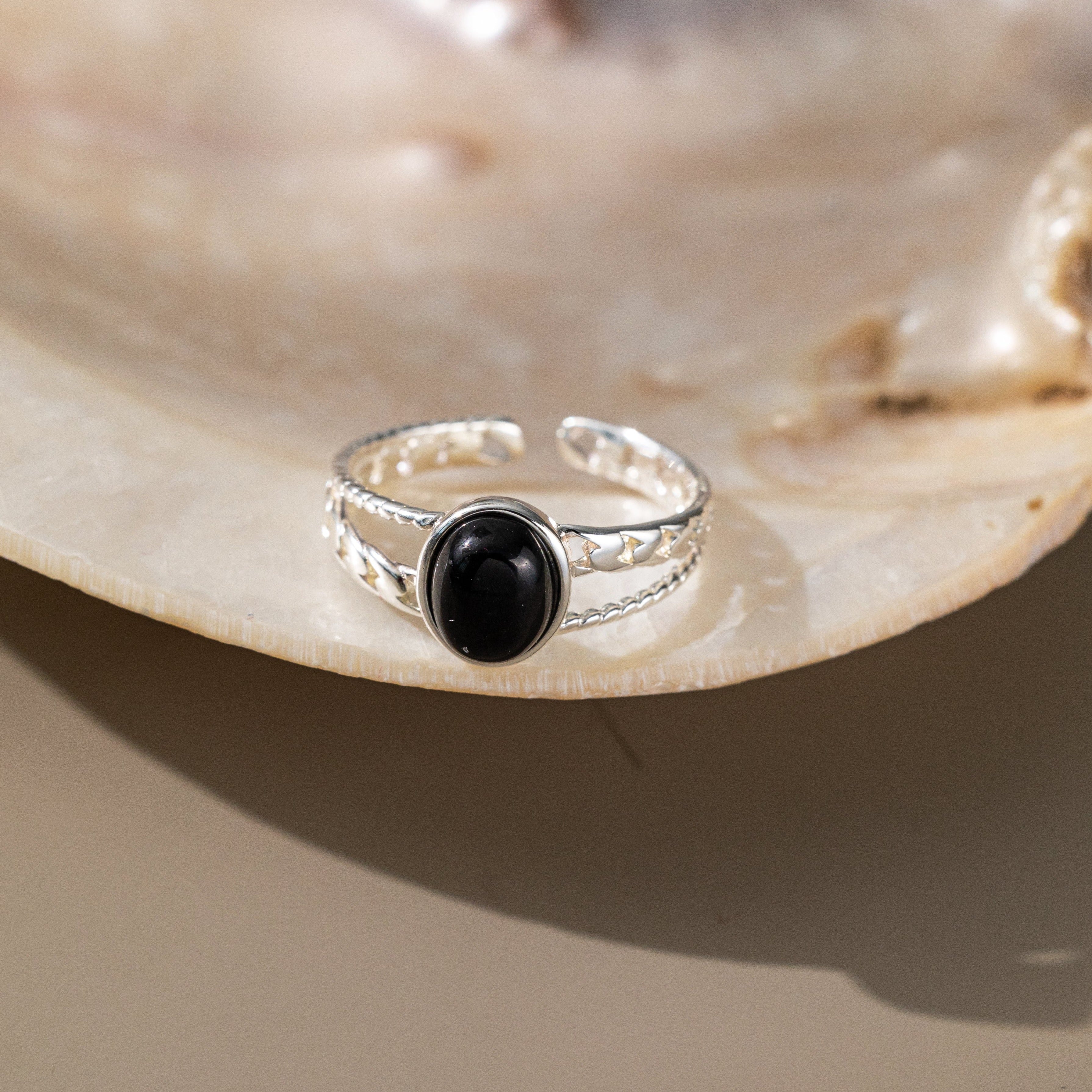 Black Agate Ring 