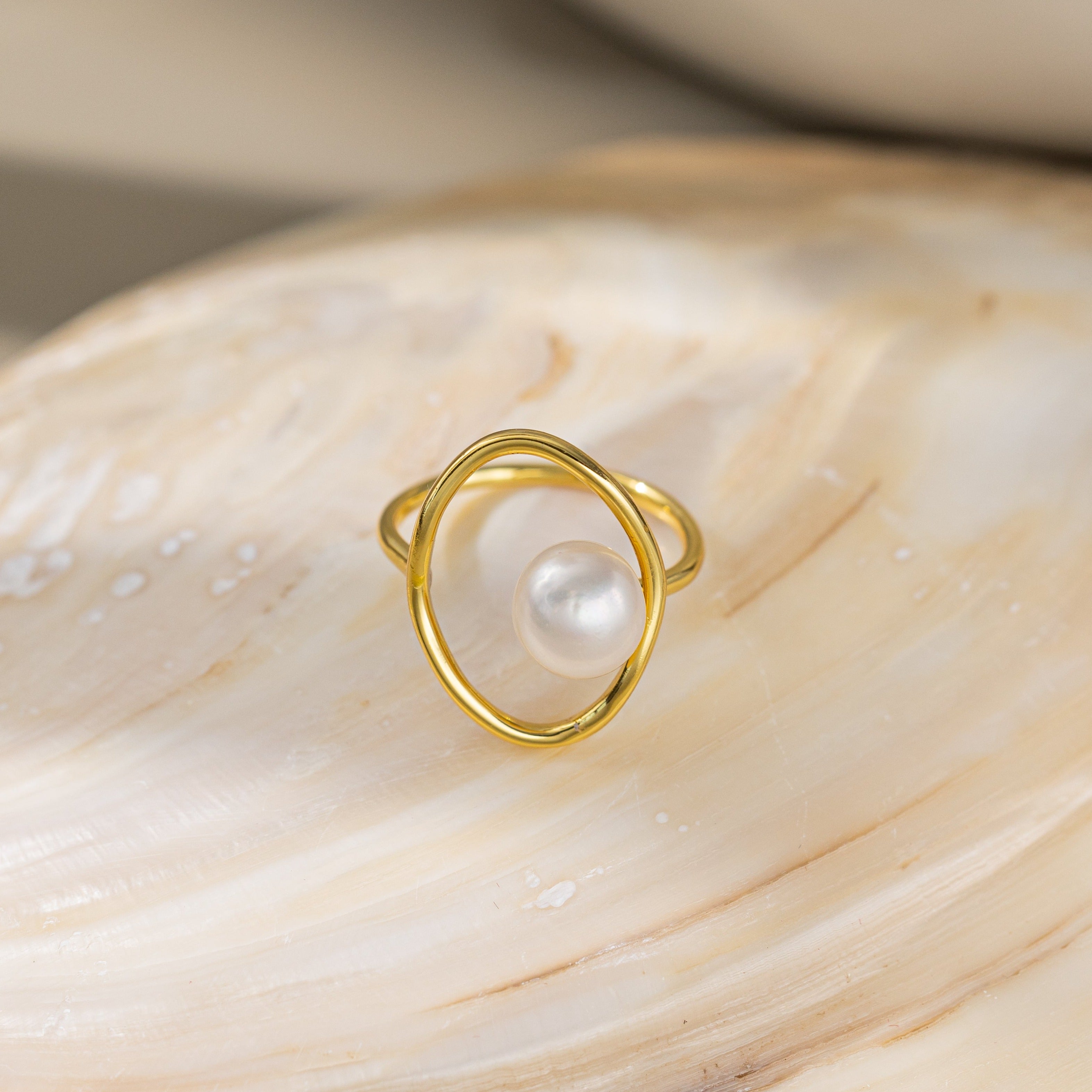 STMG Natural Baroque Pearl Ring 