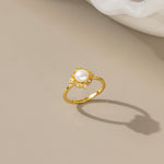 STMG Natural Pearl Vintage Style Adjustable Ring