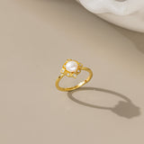 STMG Natural Pearl Vintage Style Adjustable Ring