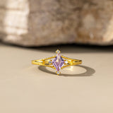 STMG Natural Amethyst Adjustable Ring