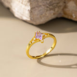 STMG Natural Amethyst Adjustable Ring