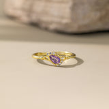 STMG Natural Amethyst Adjustable Ring