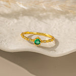 STMG Green Emerald Promise Ring