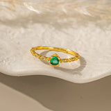 STMG Green Emerald Promise Ring