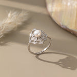 STMG Natural Pearl Hollow-out Adjustable Ring