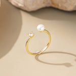 STMG Natural Pearl Adjustable Ring 