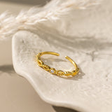 STMG Tiny Hollow-out Adjustable Ring in gold