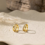 Duo-Layer CZ Hoops in gold