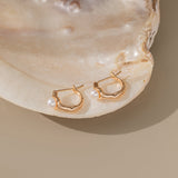 STMG Natural Pearl Hoop Earrings 