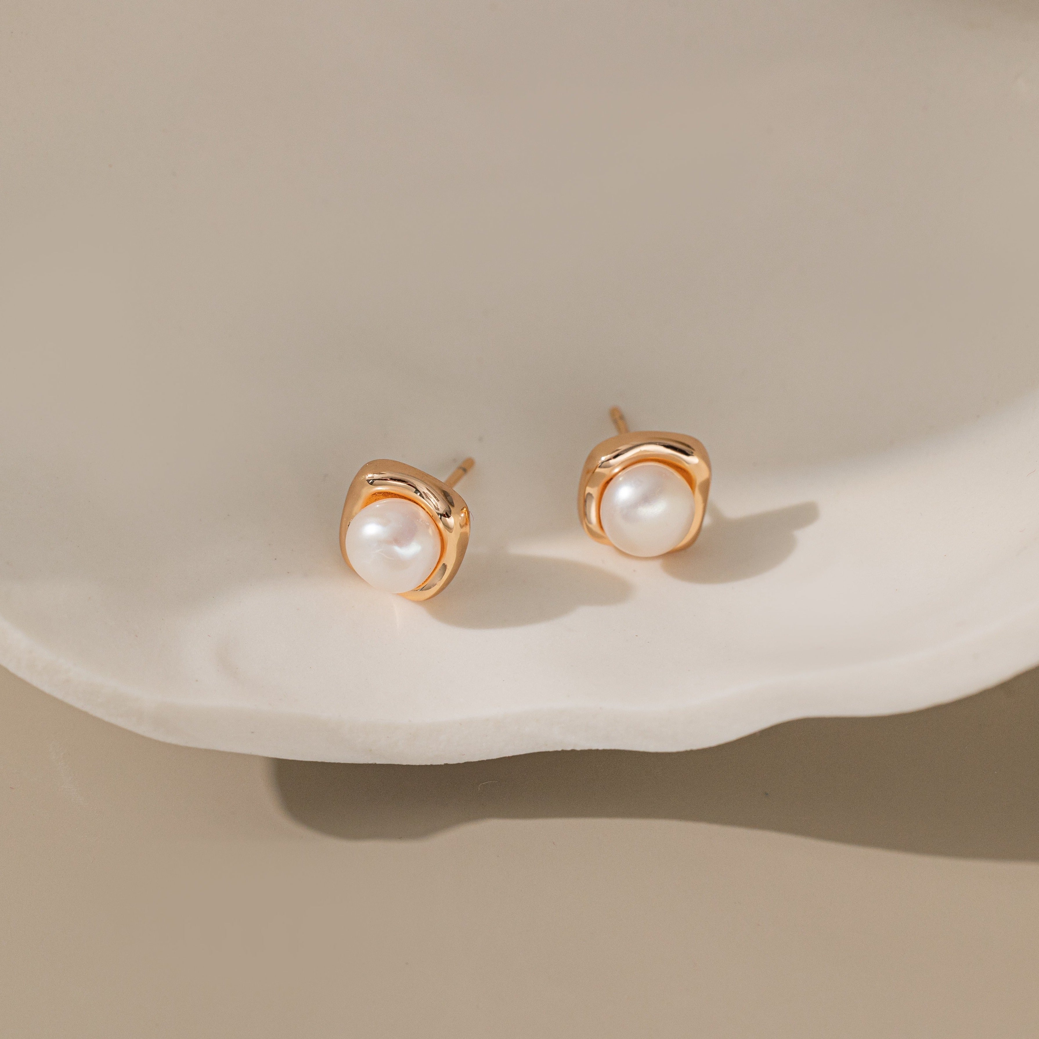 STMG Natural Pearl Stud Earrings