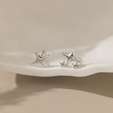 Trendy Star Stud Earrings (S925)