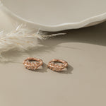 STMG Tiny Olive Leaf Hoops in rose gold