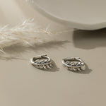 STMG Tiny Olive Leaf Hoops in silver