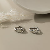 STMG Tiny Olive Leaf Hoops in silver