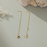 STMG Moon and Star Threader Earrings in gold