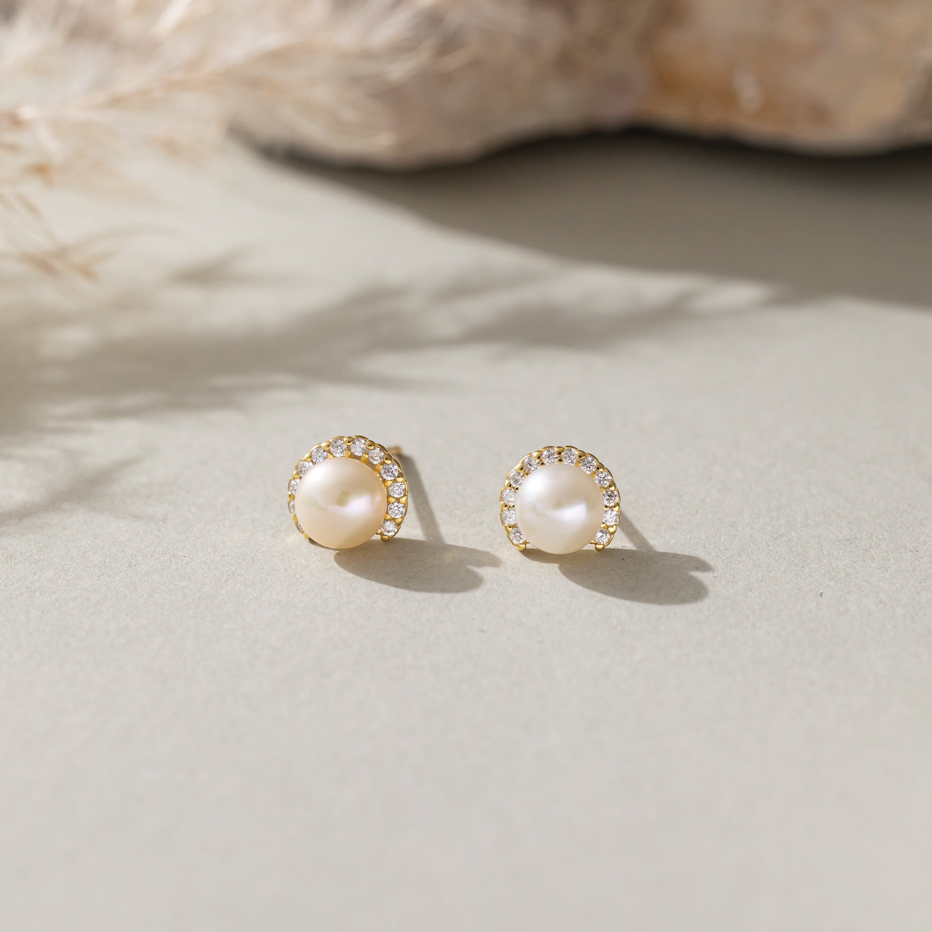 STMG Natural Pearl Stud Earrings