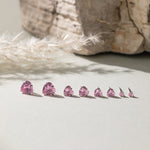 STMG Pink Heart Stud Earrings in 4 sizes