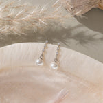 STMG Pearl Dangle Earrings in silver