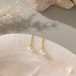 STMG Pearl Dangle Earrings in gold