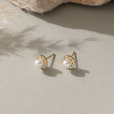 STMG Pearl Sunflower Stud Earrings