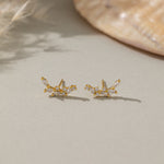 STMG Olive Leaf Stud Earrings in gold