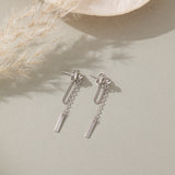 Vertical Bar Dangle Earrings (S925)