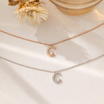 STMG Opal Star on Crescent Moon Necklace in 2 colours