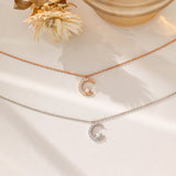 STMG Opal Star on Crescent Moon Necklace in 2 colours