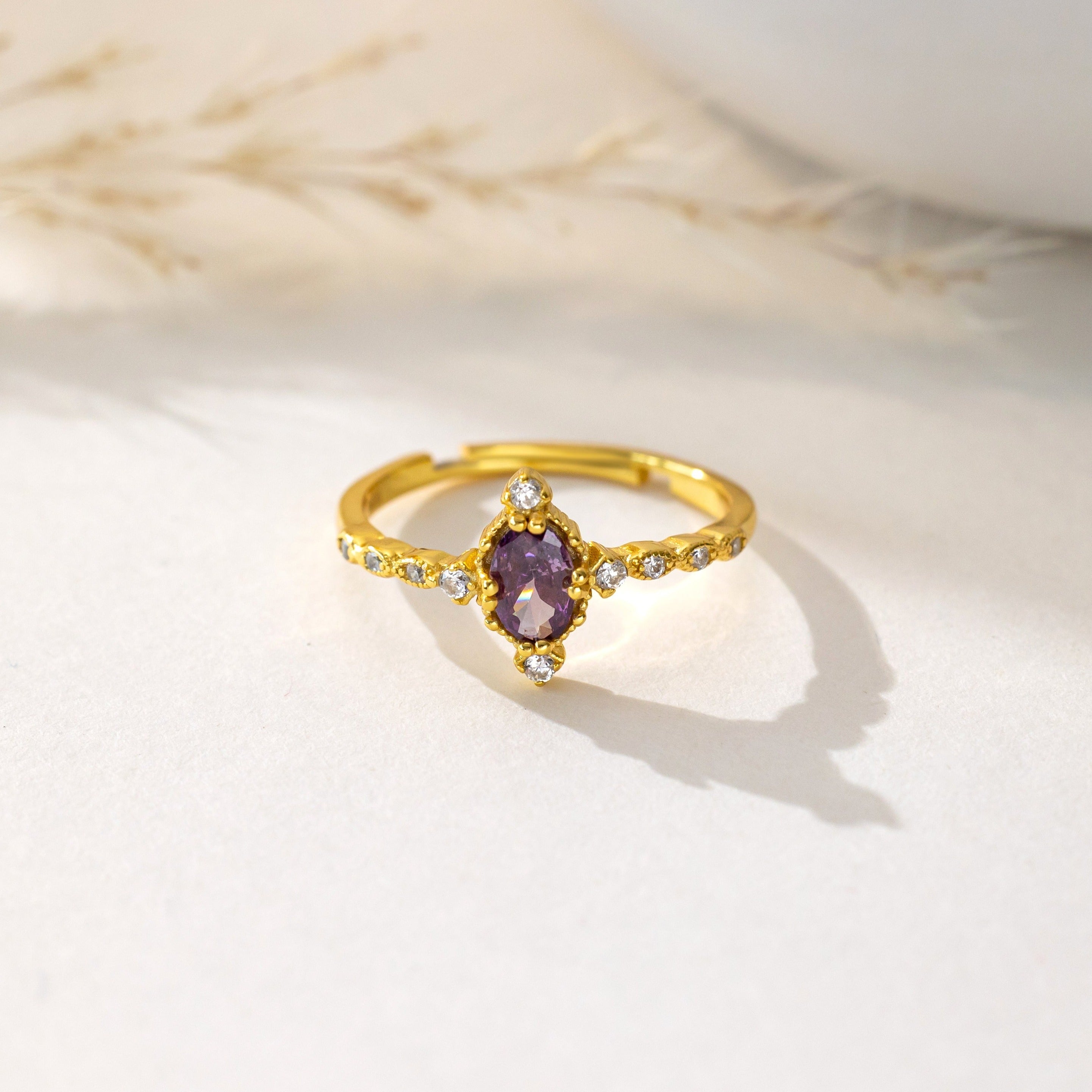 Lavender Amethyst Adjustable Ring 