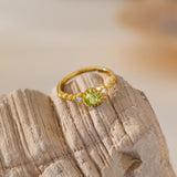 STMG Natural Green Peridot Adjustable Ring 