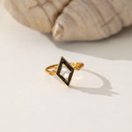 Black Rhombus Adjustable Ring