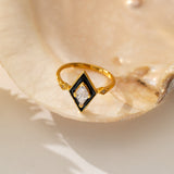 Black Rhombus Adjustable Ring 