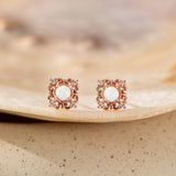 STMG Opal Vintage Style Stud Earrings in rose gold 