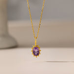 STMG Natural Amethyst Droplet Necklace