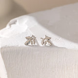 STMG Maple Leaf Stud Earrings in silver