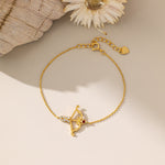 Cupid Bow And Arrow Bracelet in gold