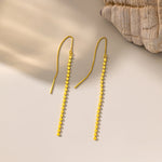 Geometric Chain Threader Earrings in gold