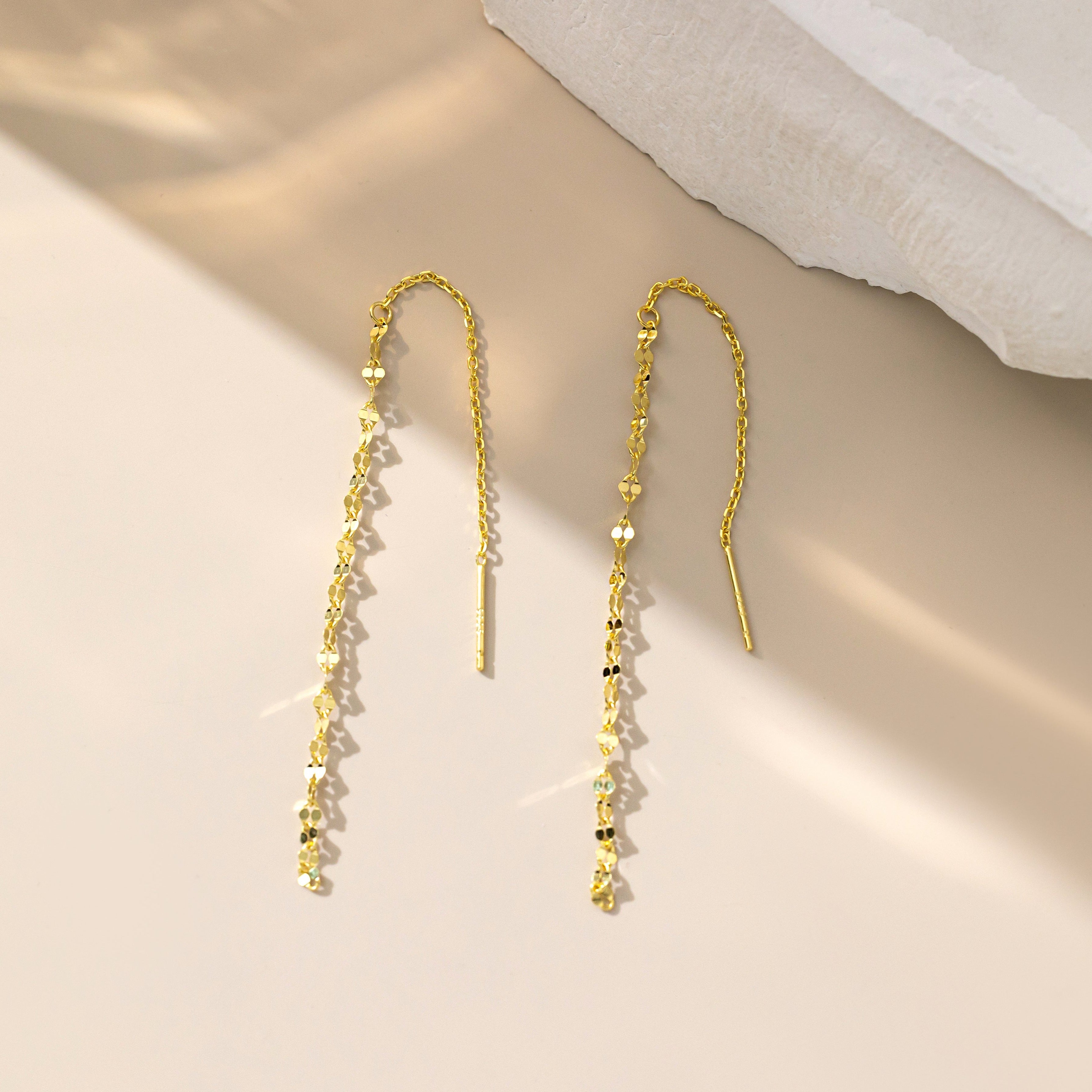 STMG Mirror Chain Threader Earrings