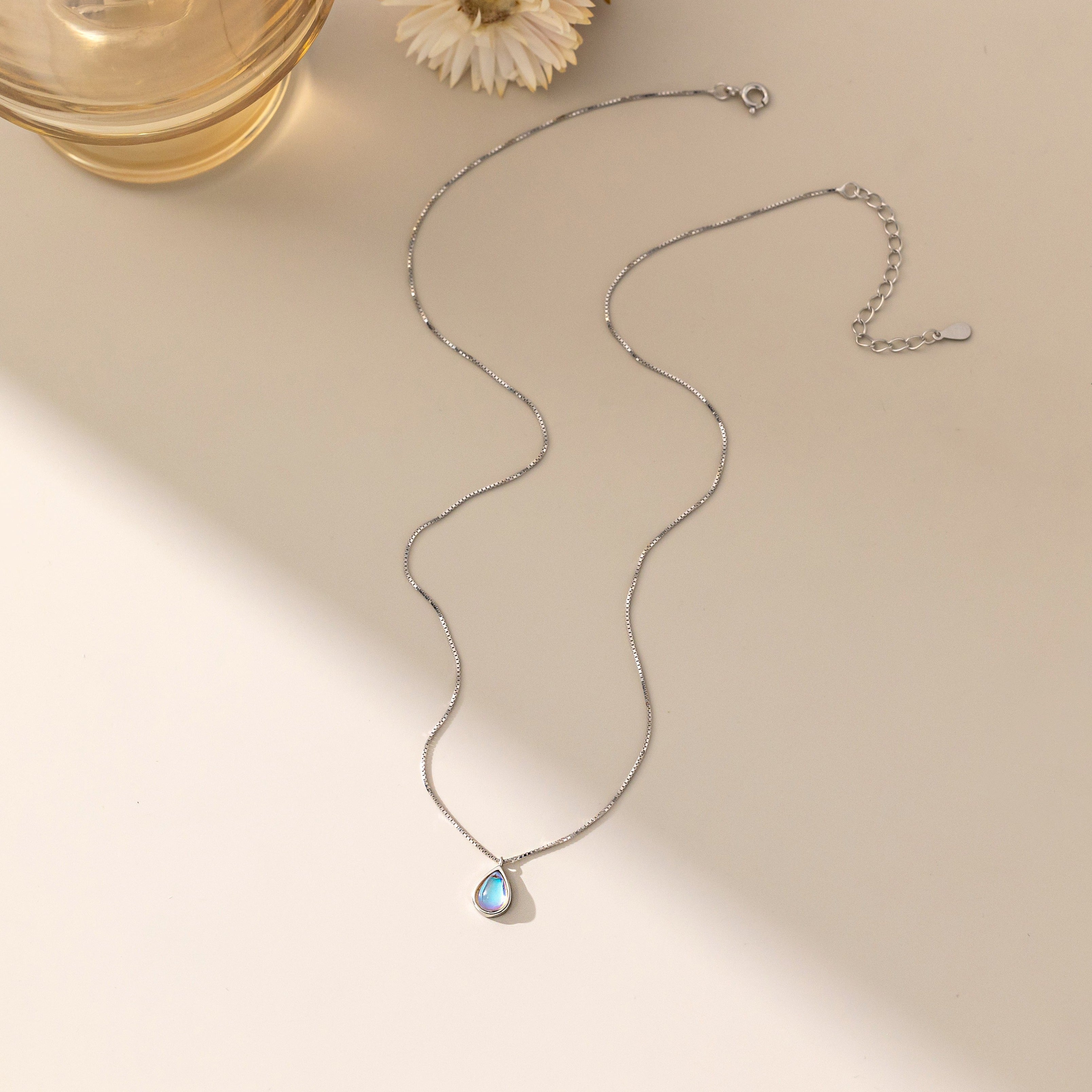 STMG Moonstone Droplet Necklace 