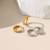 Diamond Twisted Circle Pave Hoops in 2 colours