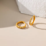 Diamond Twisted Circle Pave Hoops in gold