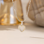 STMG Natural Mother of Pearl Heart Necklace