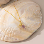 STMG Natural Amethyst Butterfly Necklace