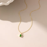 STMG Green Emerald Rectangle Necklace 