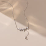 STMG Olive Leaf Choker Necklace in silver